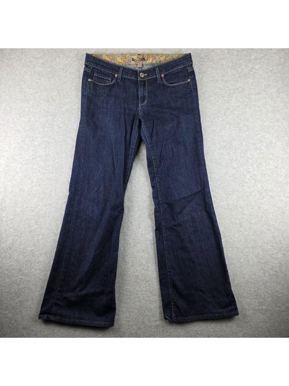Paige Bentley Bootcut Jeans Womens 30 Blue Dark Wash Stretch Long 32 Inseam